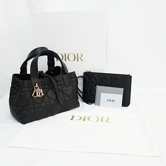 Dior Toujours Small Handbag Macro Cannage Calfskin Black - Picture 9 of 9